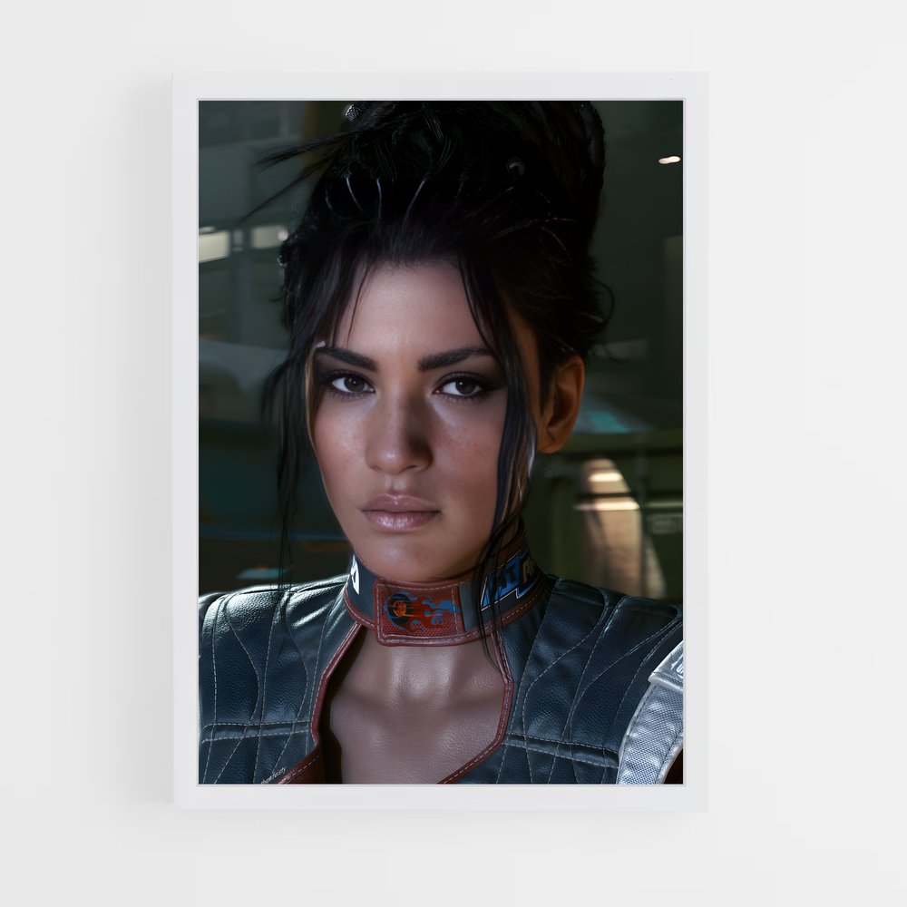 Poster Femme Énigme – affiche Cyberpunk (vue 3)